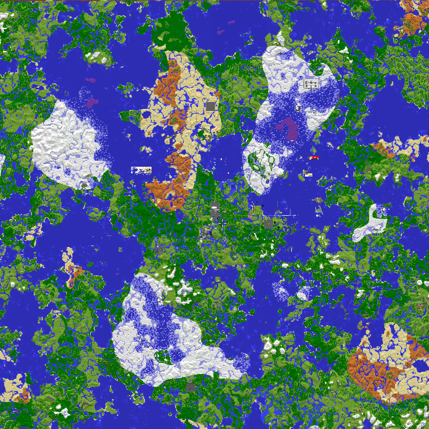 缩放等级4的世界地图。