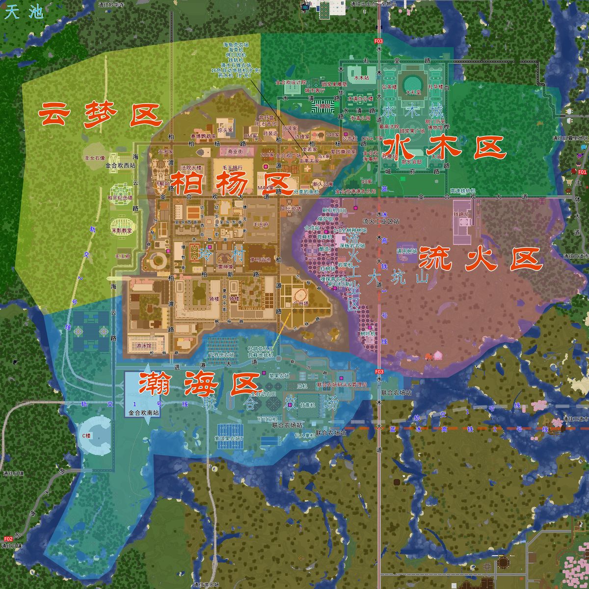 金合欢市地图